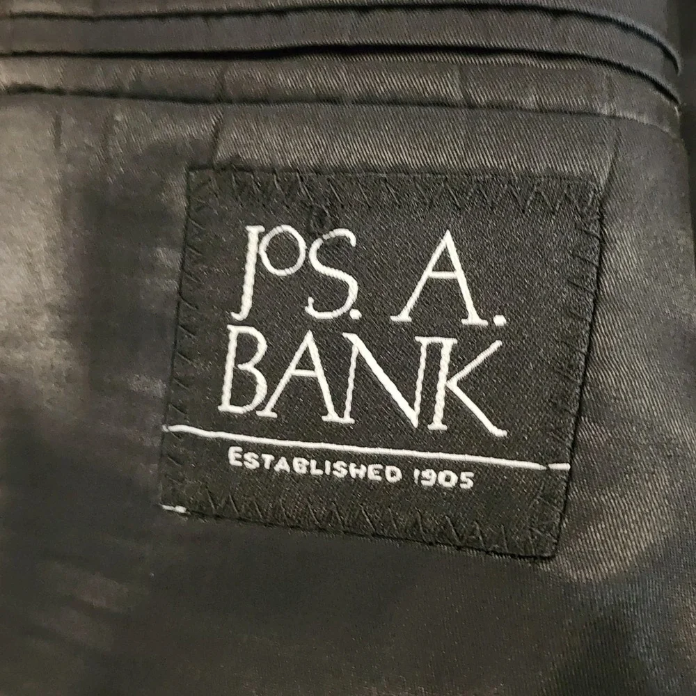 Jos. A. Bank Pinstripe Suit Jacket Blazer Mens 41R Charcoal Gray Business Casual